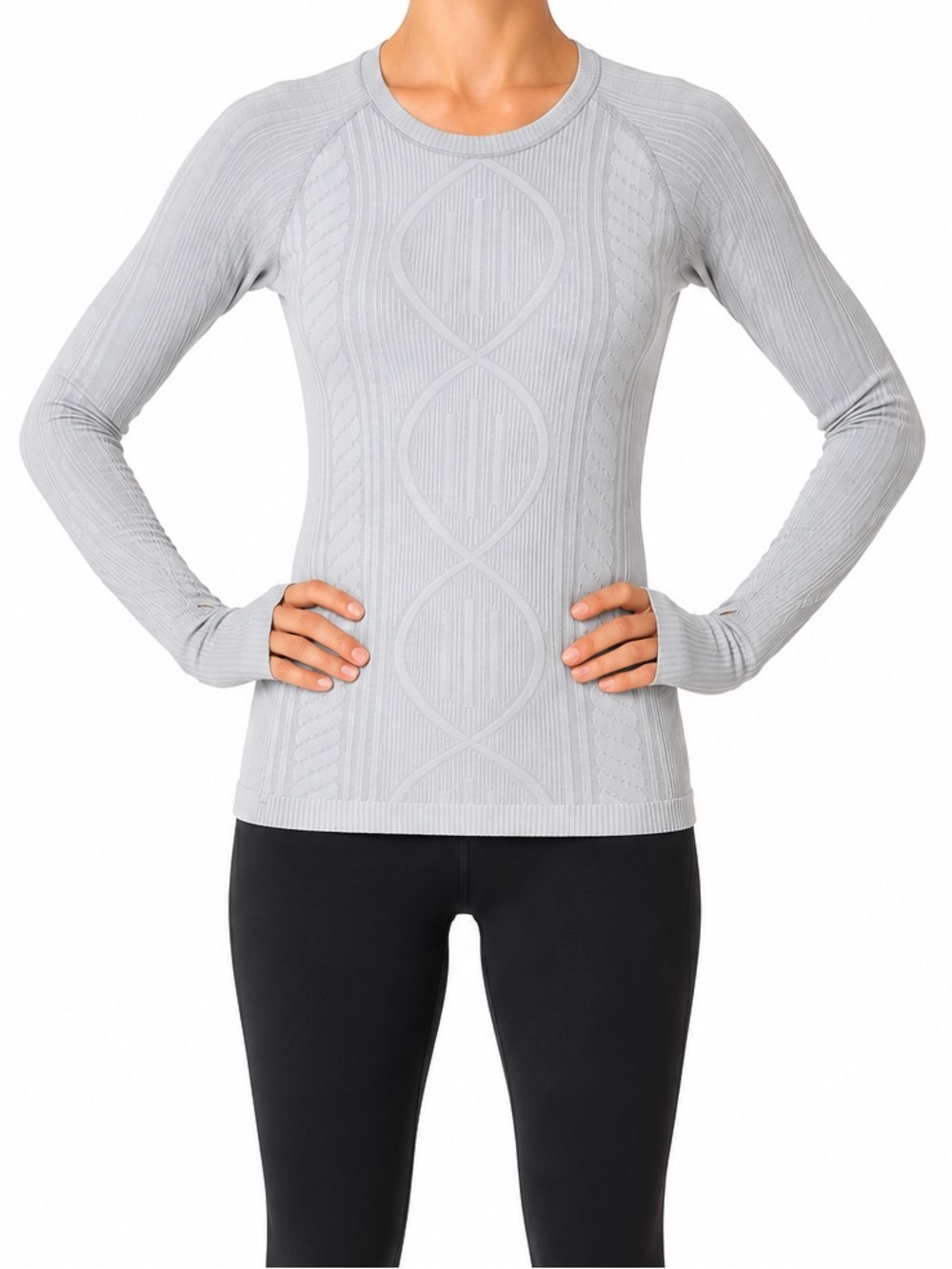 Lululemon Rest Less Pullover Baselayer Sz 6 Heathered Silver Spoon EUC